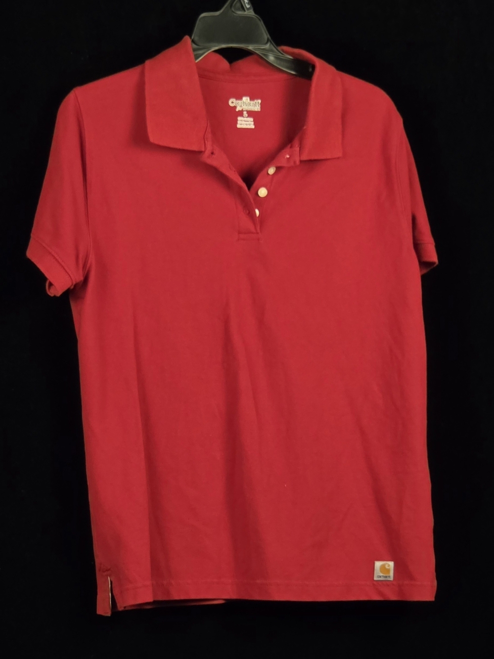 #171 Carhartt for Women L Red Stretch Cotton Polo Shirt